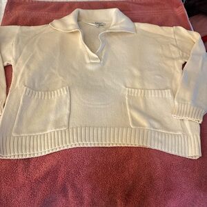 Cotton sweater. Cream, worn once! Sorry little wrinkle from being folded